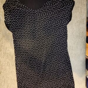 Elegant Black and White Polka Dot Women's Tee
